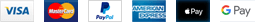 We accept VISA, MasterCard, PayPal, American Express, Apple Pay, and Google Pay