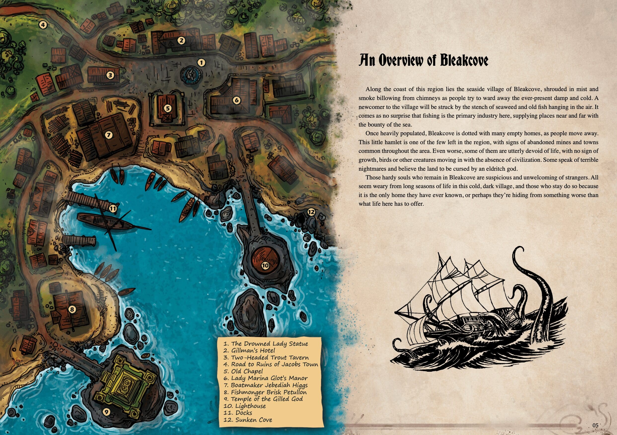 Bleakcove Campaign Sourcebook with Foundry VTT Ready & Printable DnD Battlemaps (System Agnostic) - Image 4