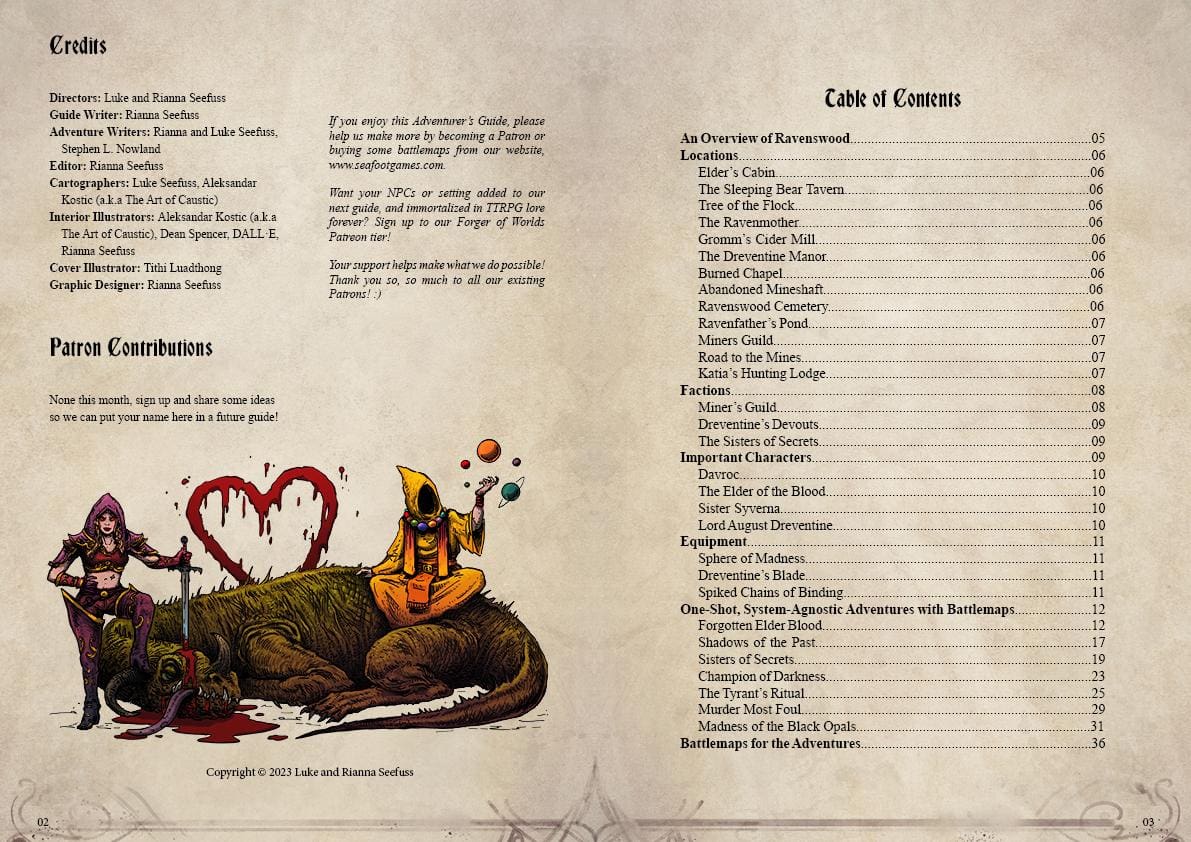 Ravenswood Adventurer’s Guide TTRPG Battlemap Bundle