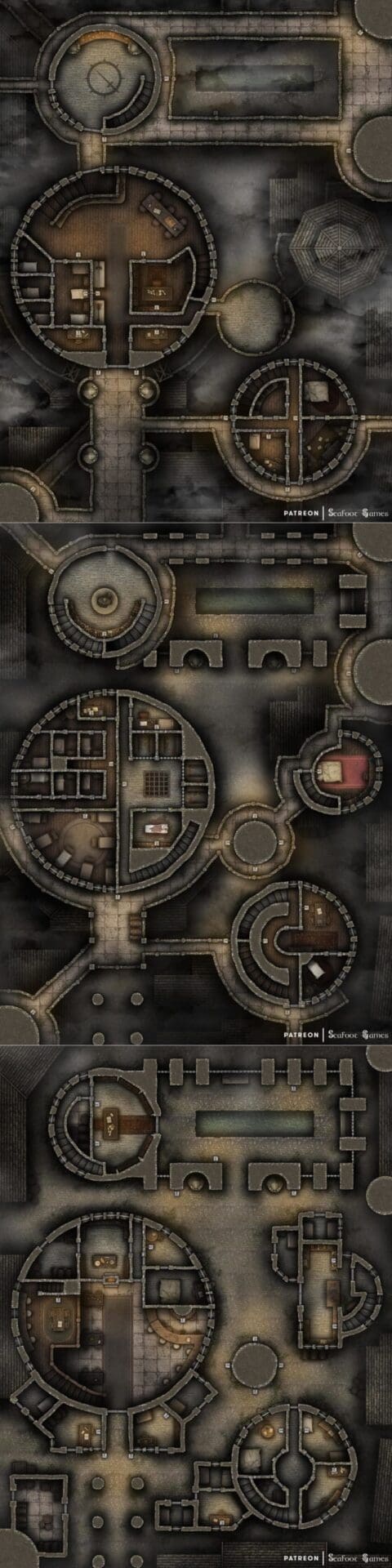 Fellspire Vampire Hunter's Guild Free Multi-Level 40×30 DnD Battlemap & Adventure