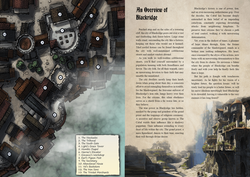 Blackridge Campaign Sourcebook with Foundry VTT Ready & Printable DnD Battlemaps (System Agnostic) - Image 4