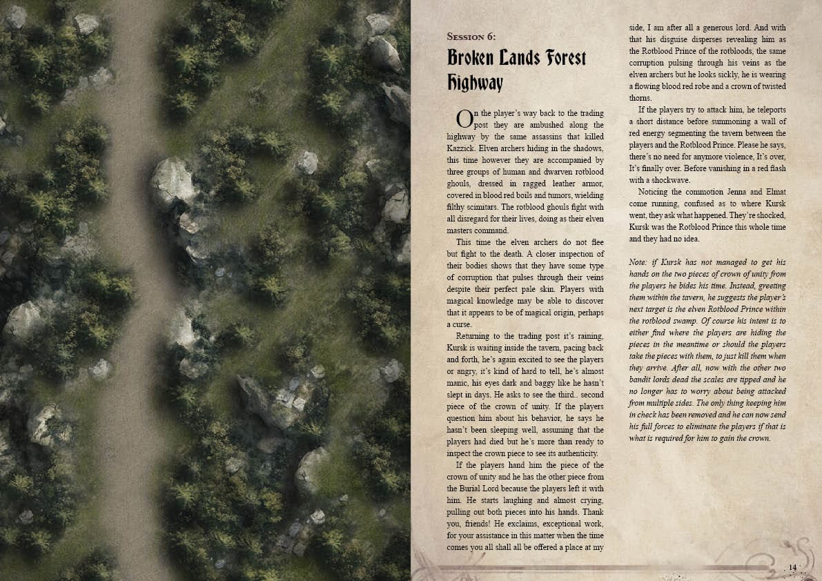 The Broken Crown: System-Agnostic 9 Session Kingmaking Campaign with DnD Battlemaps