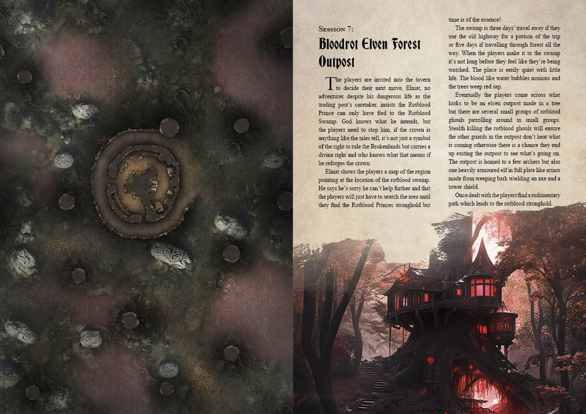 The Broken Crown Campaign Sourcebook with Foundry VTT Ready & Printable Battlemaps (System Agnostic) - Image 9